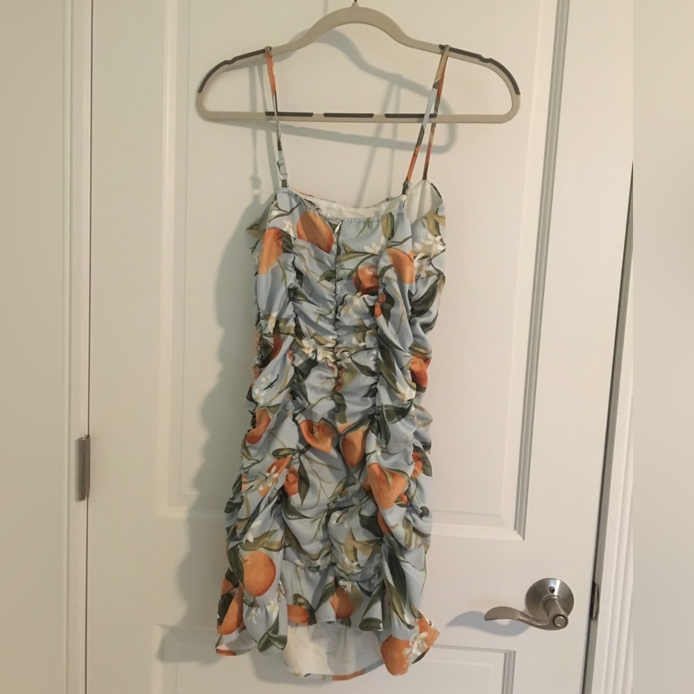 Mini orange printed Cider dress, size small.